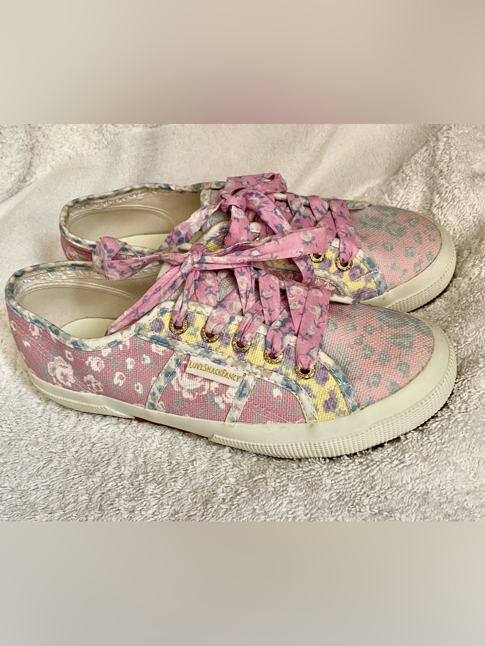 LoveShackFancy Pink Floral Low-Top Sneakers